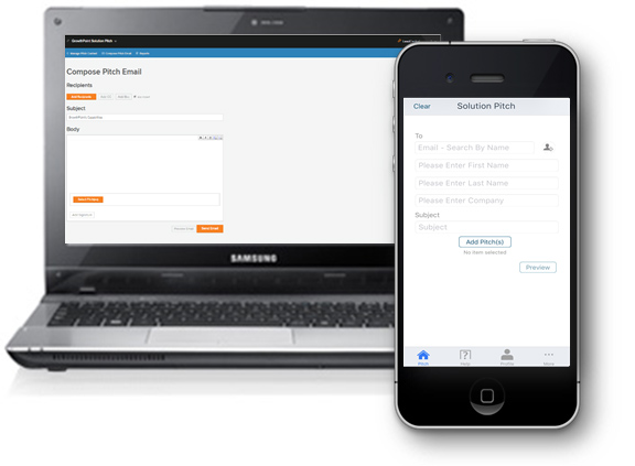 solution pitch desktop and mobile interface